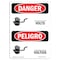 Signmission Safety Sign, OSHA Danger, 7" Height, Custom Volts Bilingual Spanish OS-DS-D-57-VS-1001 - alternate 1